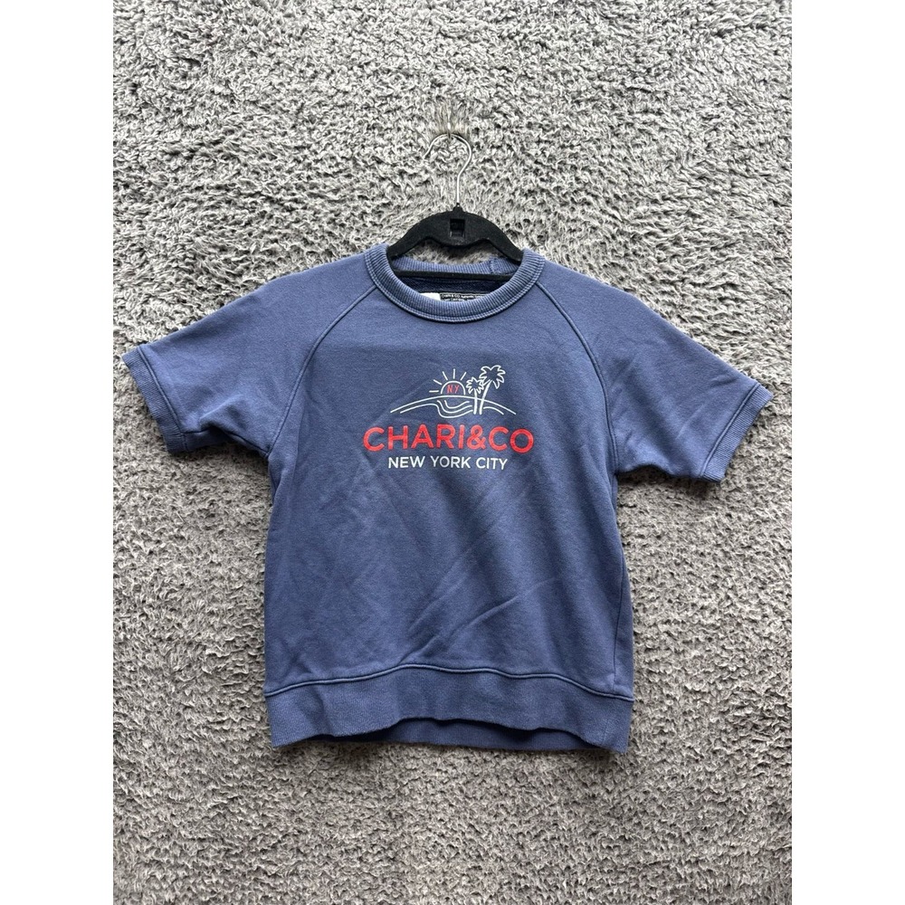 Chari &‎ Co Half Sleeve Cotton Sweater Blue Mens Size M